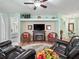 Living room with fireplace and comfortable seating at 353 Ranchwood Dr, Leesburg, FL 34748