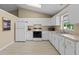 Well-lit kitchen with white cabinets and modern appliances at 438 Woodview Dr, Tavares, FL 32778