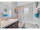 Small bathroom with tub shower combo at 4518 Hummingbird Ln, Haines City, FL 33844