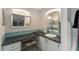 Bathroom with vanity, mirror and shower at 1007 Dustin Dr, The Villages, FL 32159