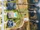 Bird's eye view of waterfront homes and docks at 16428 Good Hearth Blvd, Clermont, FL 34711