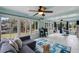 Bright sunroom with ample seating and view of the water at 1660 1St St, Clermont, FL 34711