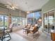 Relaxing sunroom with wicker furniture and access to backyard at 27504 Stoney Brook Dr, Leesburg, FL 34748