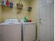 Laundry room with washer, dryer, and shelving at 8633 Se 133Rd Ln, Summerfield, FL 34491