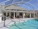 Inviting pool area with a screened enclosure and lounge chairs at 10108 Silver Bluff Dr, Leesburg, FL 34788