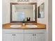 Bathroom featuring double sinks and a framed mirror at 12306 Ne 48Th Way, Oxford, FL 34484