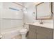 Clean bathroom with a shower/tub combo and vanity at 2121 Croat St, Mount Dora, FL 32757