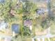 Aerial view of a single-Gathering home with a large backyard and surrounding trees at 214 Forest Park Ln, Lady Lake, FL 32159