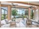 Relaxing screened patio with lake view and seating at 2441 Bar Harbor Bay, Mount Dora, FL 32757