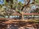 Scenic picnic area under shady trees, featuring picnic tables, BBQ grills, and a view of the lake at 25941 Newcombe Cir, Leesburg, FL 34748