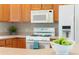 View of the kitchen counter with a bowl of green apples at 3488 Sterling St, The Villages, FL 32162