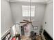 High ceiling living room with ceiling fan, and sliding glass doors at 5448 Via Appia Way, Sanford, FL 32771