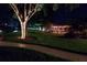 Landscaped yard with lighted walkway leading to a dock at 6216 Landings Blvd, Lady Lake, FL 32159