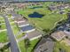 Neighborhood aerial view with homes around a scenic golf course and ponds at 12213 Se 176Th Loop, Summerfield, FL 34491