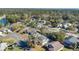 Aerial view of neighborhood near a lake, showcasing homes and landscape at 33352 Fountain Ln, Leesburg, FL 34788