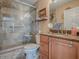 Clean bathroom with walk-in shower and updated vanity at 4870 S. Atlantic Ave, # 2040, New Smyrna Beach, FL 32169