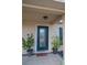 Welcoming front entrance with teal door and potted plants at 702 Skyridge Rd, Clermont, FL 34711