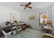 Bedroom with carpet, ceiling fan and ample space for furniture at 7023 Arcadian Ct, Mount Dora, FL 32757