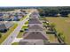 Aerial view of houses and street in a residential neighborhood at 8661 Triumph Cir, Wildwood, FL 34785