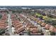 This aerial view shows a well-planned residential neighborhood with beautiful green spaces and tree-lined streets at 878 Oviedo Rd, The Villages, FL 32159