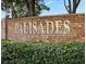 Brick entrance sign for Palisades community at 10161 Spring Lake Dr, Clermont, FL 34711