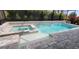 Beautiful pool area featuring a hot tub and lush tropical landscaping at 10161 Spring Lake Dr, Clermont, FL 34711