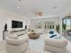 Living room with tile floors, comfortable seating, and an abundance of natural light at 12886 Se 97Th Terrace Rd, Summerfield, FL 34491