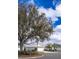 Street view highlighting well-maintained homes with manicured lawns, mature trees, and paved driveways under a bright sky at 1541 Fenimore Ln, The Villages, FL 32162