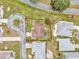 Aerial view shows the house's lot size and location at 21524 Queen Anne Ct, Leesburg, FL 34748