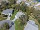 Aerial view of house with large backyard and neighborhood at 26548 Deuce Ct, Leesburg, FL 34748