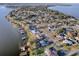 Aerial view of waterfront homes and community at 33648 Picciola Dr, Fruitland Park, FL 34731