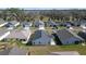 Aerial view of homes showcasing the neighborhood layout, landscaping, and surrounding trees at 4654 Ramsell Rd, The Villages, FL 32163