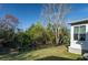 Wide backyard with a privacy fence and lush trees at 502 San Marino Dr, Lady Lake, FL 32159