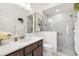 Clean bathroom with a large shower and modern vanity at 5676 Patterson Loop, The Villages, FL 32163