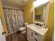 Nice bathroom with a single vanity and updated shower at 1017 Willow Dr, Leesburg, FL 34748