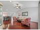 Living room with hardwood floors, and plaid armchairs at 2005 Palo Alto Ave, The Villages, FL 32159