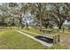 Relaxing horseshoe pit set amongst mature oak trees at 27039 Racquet Cir, Leesburg, FL 34748