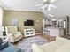Inviting living room with hardwood floors, open to kitchen, and a cozy atmosphere at 17412 Se 76Th Flintlock Ter, The Villages, FL 32162
