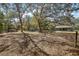 Expansive backyard with mature trees, a shed, animal pen, and a screened-in back porch at 3380 Cr 528, Sumterville, FL 33585