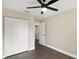 Bedroom with double door closet and hardwood floors at 51 Aspen Rd, Ocala, FL 34480