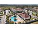 Aerial view of West Lucaya community pool and townhomes at 8988 Silver Pl, Kissimmee, FL 34747