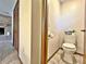 Small half bathroom with toilet and sink at 208 First St, Tavares, FL 32778