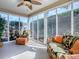 Relaxing sunroom with wicker furniture and plenty of natural light at 2371 Wilson Way, The Villages, FL 32162