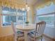 Bright breakfast nook with white table and blue chairs at 2549 Buttonwood Run, The Villages, FL 32162