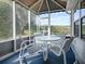 Peaceful screened porch with table and chairs, perfect for outdoor dining at 2549 Buttonwood Run, The Villages, FL 32162