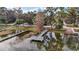 Aerial shot of the waterway and dock at 3450 Laurel Dr, Mount Dora, FL 32757