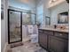 Modern bathroom with a large shower and updated vanity at 3735 Conservation Trl, The Villages, FL 32163