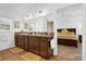 Double vanity bathroom with a view into the bedroom at 4348 Tuscaloosa Path, The Villages, FL 32163