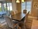 Dining area with wooden table and view to backyard at 5078 Lawler Loop, The Villages, FL 32163