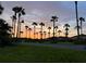 Beautiful community view at sunset with palm trees at 8955 Coco Palm Rd, Kissimmee, FL 34747